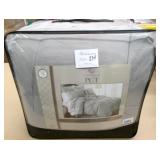 PCT Queen Ella Gray 8pc Textured Comforter Set
