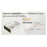 American Ceramic Rectangle Vessel Bathroom Sink