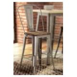 Pair Trent Austin Fortuna Metal Bar Stools w/Back