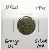 1945 Newfoundland Silver 10 Cent