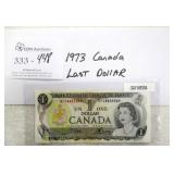 1973 Canada Last Year $1 Banknote