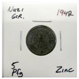 1942 Nazi Germany 5 PFG Zinc