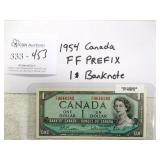 1954 Canada $1 Banknote