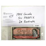 1954 Canada $2 Banknote