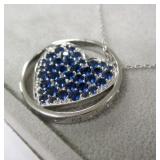 Sterling Silver Crystal Heart Pendant MSRP $240