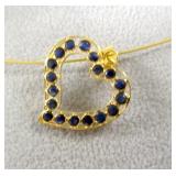 18K Gold Hand Crafted Sapphire Pendant