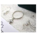 Sterling Silver CZ Earrings & Ring MSRP $200