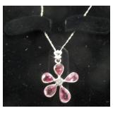 14K Gold Natural Sapphire & Diamond Pendant