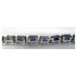 Sterling Silver 16.2ct Sapphire Tennis Bracelet