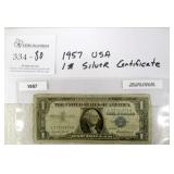 1957 USA $1 Silver Certificate Banknote