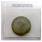 1917 Newfoundland 25 Cents Sterling Silver