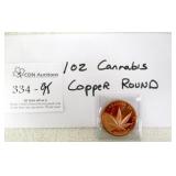 1oz Cannabis Copper Round