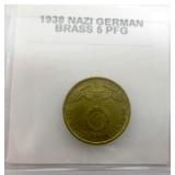 1938 Nazi German 5 PFG Brass