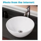 Vitreous China Circular Vessel Sink w/ Overflow