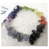 Natural 7 Stone Charka Crystal Chip Bracelet