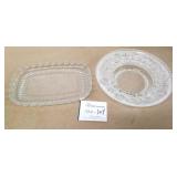 2 Glass Serving Trays