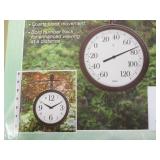 Springfield Dual Sided Outdoor Thermometer & Clock