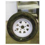 ST175/80R13 Spare Trailer Tire on Rim