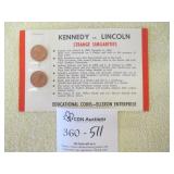 Kennedy vs Lincoln Similarities Coins
