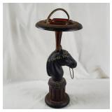 Vintage Metal Horse Head Pedestal Ashtray Holder Vintage Metal Horse Head Pedestal Ashtray Holder
