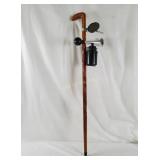 Cane W/ Horn Water Bottle Holder & Mirror Cane W/ Horn Water Bottle Holder & Mirror