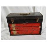 Park Brand Metal Toolbox W/ Various Tools Park Brand Metal Toolbox W/ Various Tools