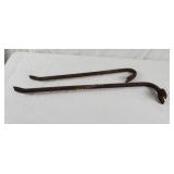 Lot Of 2 Pry Bars Crowbars Lot Of 2 Pry Bars Crowbars