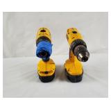 2 Dewalt Dw995 1/2" Cordless Drills, No Chargers