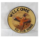 Welcome To Our Home Wood Pheasant Plaque