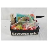 Fishing Supplies Lot, Lures Hooks Knife Worms Etc. Fishing Supplies Lot, Lures Hooks Knife Worms Etc.