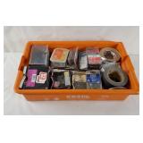 Tote Full Of Hardware, Screws Hammer-sets Tape Etc Tote Full Of Hardware, Screws Hammer-sets Tape Etc