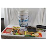 2 Large Buckets & Lot Of Various Sandpaper 2 Large Buckets & Lot Of Various Sandpaper