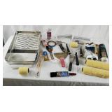 Various Painting Supplies, Rollers Trays Scrapers