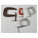 Lot Of Various C- Clamps Lot Of Various C- Clamps
