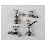 Lot Of 4 Vintage White Brass Water Faucets Lot Of 4 Vintage White Brass Water Faucets