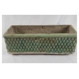 19" Long Cement Planter Green Cross