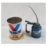 Vintage Valvoline Oil Can & Rainbow Oil Pump