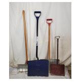 Lot Of Four Metal Snow Shovels