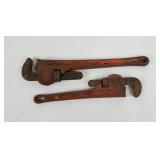 Lot Of 2 Ridgid Pipe Wrenches Lot Of 2 Ridgid Pipe Wrenches