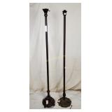 Lot Of 2 Metal Floor Lamps, Missing Shades