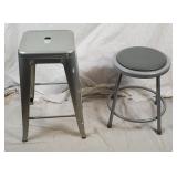 2 Metal Stools Work Shop