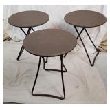 Small Folding Stools Lot Side Tables Metal Patio