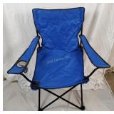 Blue Folding Outdoor Chair With Cup Holder Blue Folding Outdoor Chair With Cup Holder