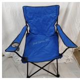 Blue Folding Outdoor Chair With Cup Holder