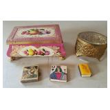 2 Ornate Trinket Boxes Jewelry Metal Floral 2 Ornate Trinket Boxes Jewelry Metal Floral