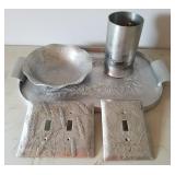 Aluminum Ware Lot Light Switch Covers Bowl Tray Mu Aluminum Ware Lot Light Switch Covers Bowl Tray Mu