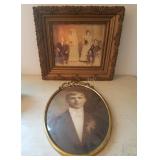 Pair Of Framed Antique Photographs Wedding Bubble