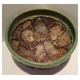 1 Of A Kind Leaf Imprinted Ceramic Decorative Bowl