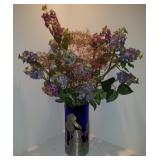Aluminum & Cobalt Blue Glass Vase Aluminum & Cobalt Blue Glass Vase