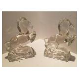 Heavy Glass Horse Bookends